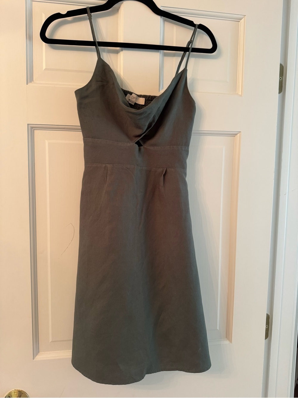 LOFT Olive Green Cowl Neck Midi Slip Dress